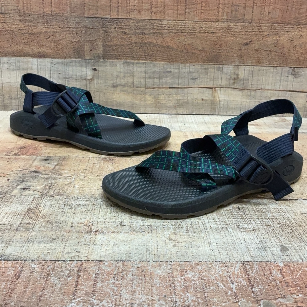 Chaco Sandals Mens Size 12 45 Black Plaid Adjustable Strap Comfort Outdoor Shoes